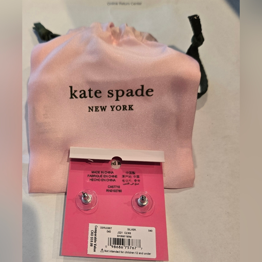 Kate Spade Silvertone Bow Earrings - Picture 5 of 6